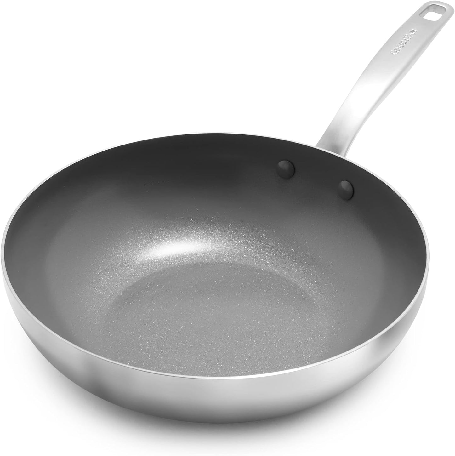 GreenPan Chatham 11 in. Stainless Steel Ceramic Nonstick Wok