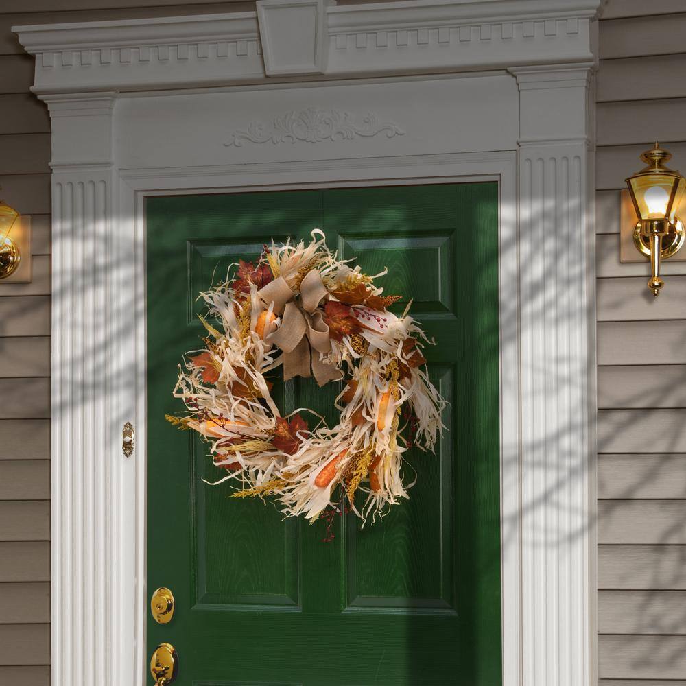 National Tree Company 24 in. Artificial Harvest Raffia Wreath