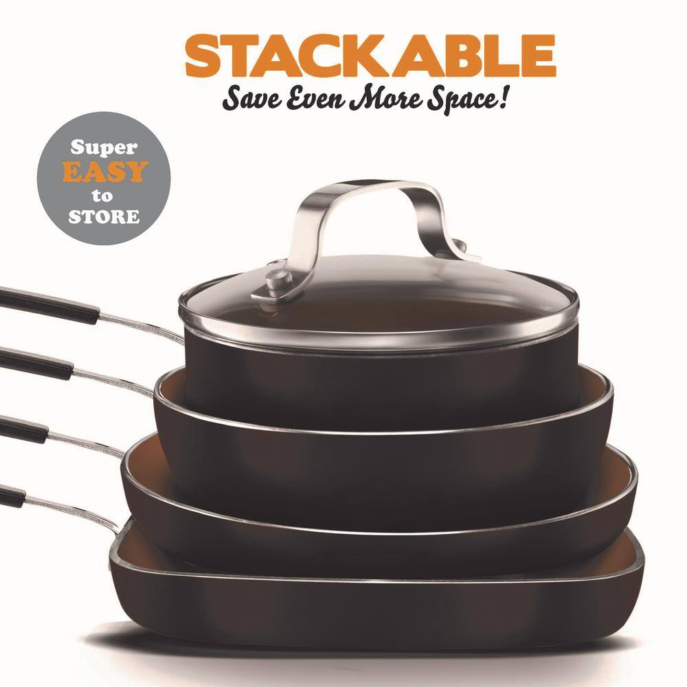 Gotham Steel StackMaster 5-Piece Aluminum Ti-Ceramic Nonstick Single Serving Mini Cookware Set