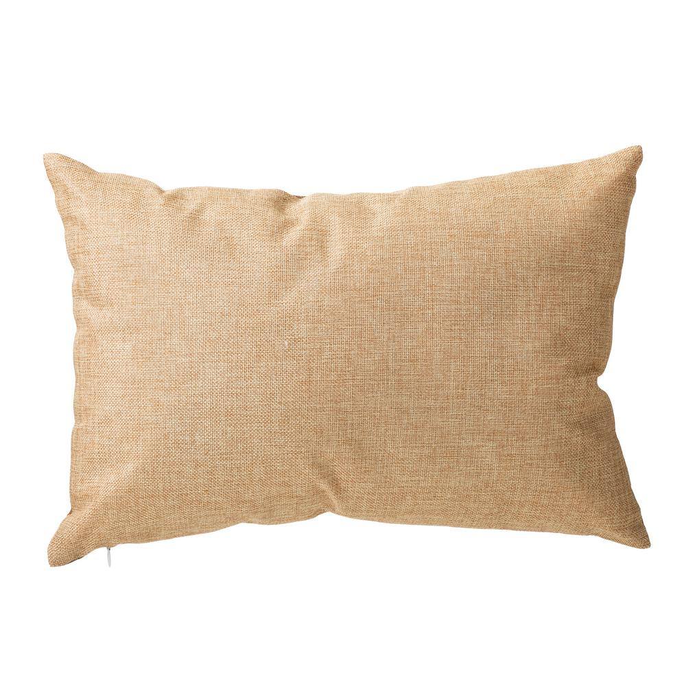 Glitzhome 18 in. L Faux Burlap Fall Pumpkin Pillow