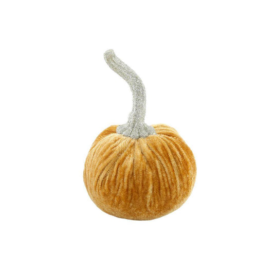 Flora Bunda 4.75 in. D x 6.5 in. H Small Gold Velvet Pumpkin