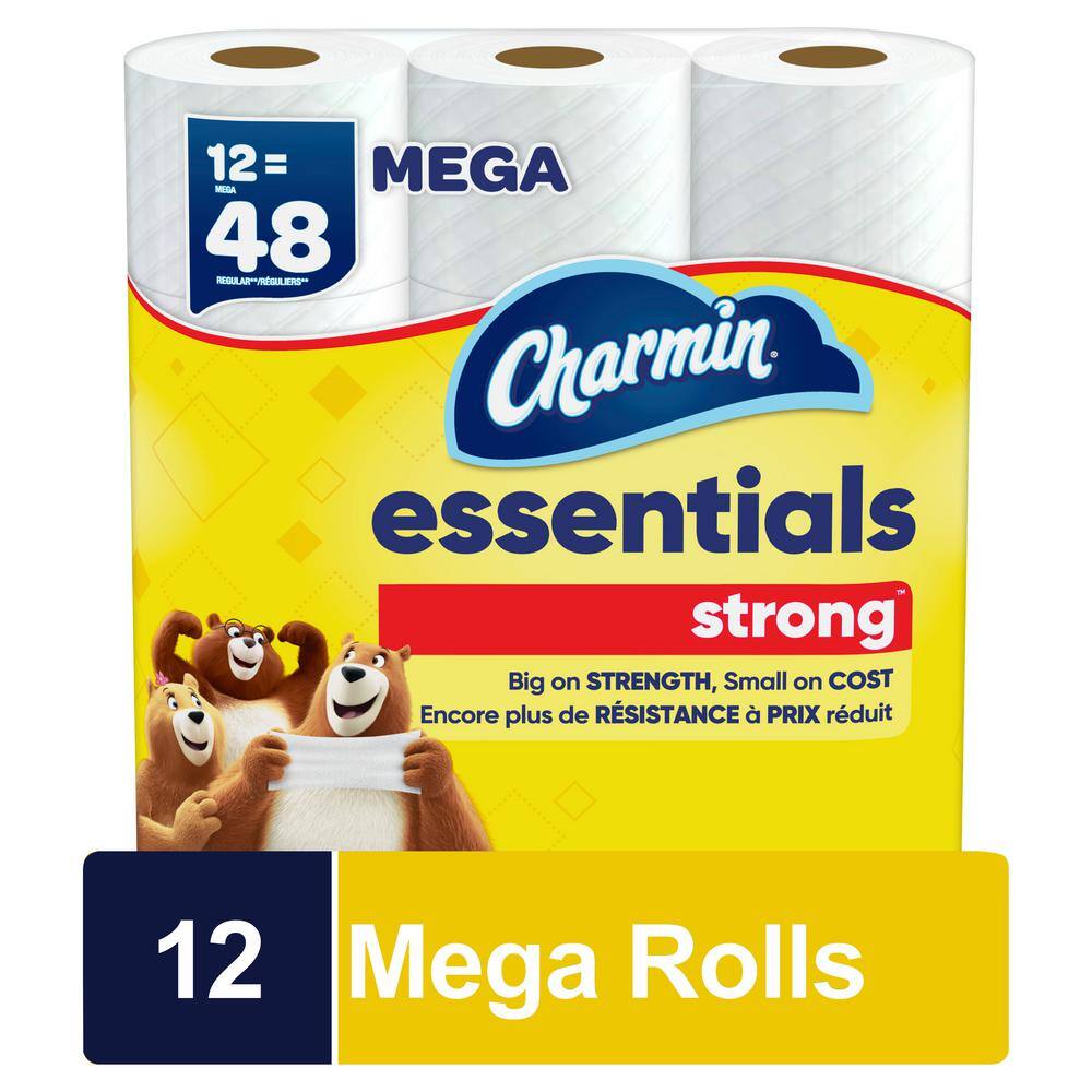 Charmin Essentials Strong Toilet Paper Rolls (12-Mega Rolls)