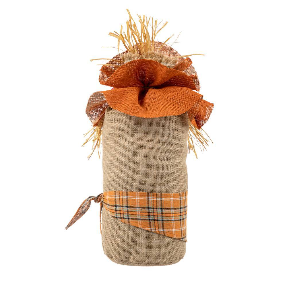 Glitzhome 23.25 in.H Fall Linen Scarecrow Doorstop Porch Decor