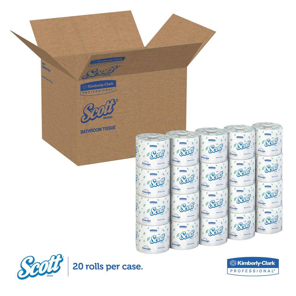 Scott 4.1 in. x 4 in. Sheet Standard Bathroom Tissue 2-Ply (20 Rolls)