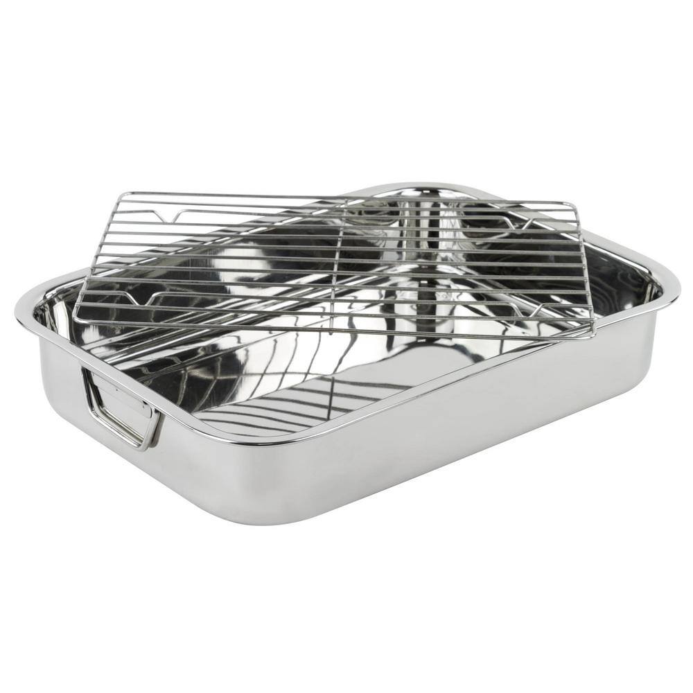 16 in. Classic Stainless Steel Roasting Pan with Roasting Rack