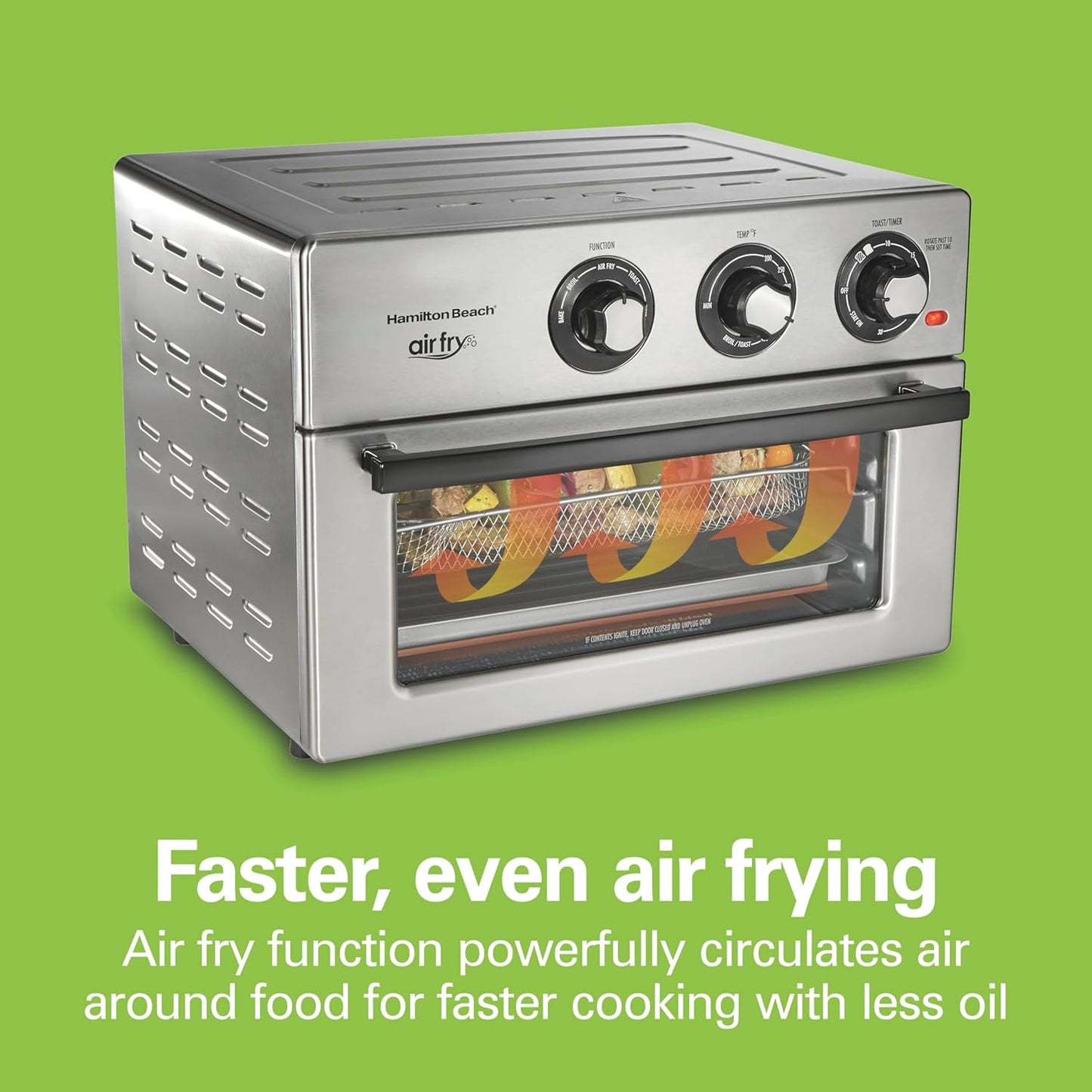 Hamilton Beach Air Fry 1800 W 6 Slice Stainless Steel Countertop Oven with 6 Cooking Functions