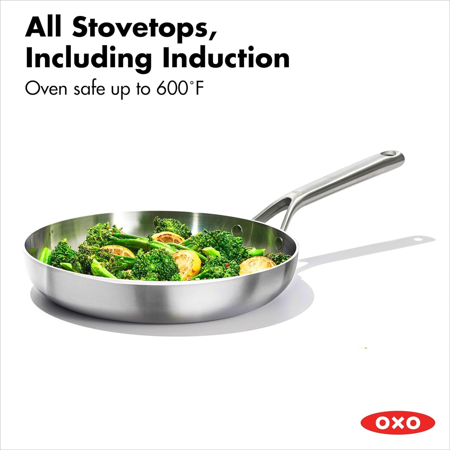 OXO 12 in. Stainless Steel Tri-Ply Mira Series Frying Pan