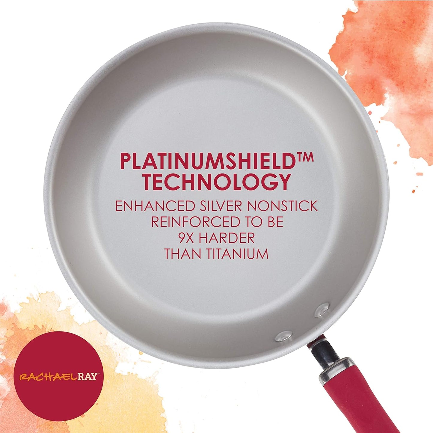 Rachael Ray 3 qt. Create Delicious Aluminum Nonstick Steam Set, Red Shimmer