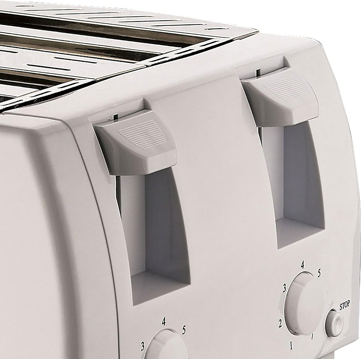 Brentwood Appliances 4-Slice White Toaster with Cool-Touch Exterior