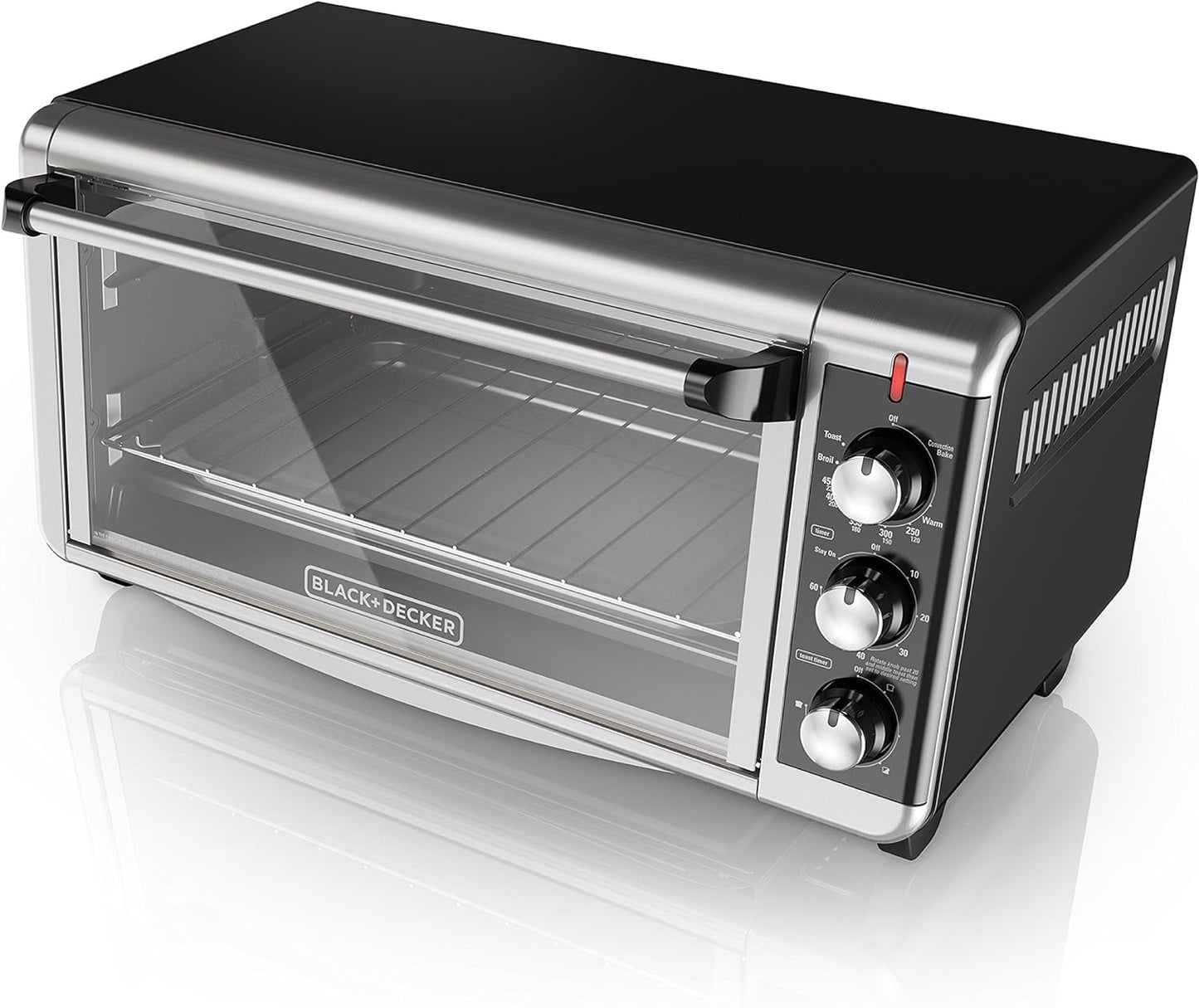 BLACK+DECKER 1500 W 8-Slice Stainless Steel Toaster Oven with Broiler