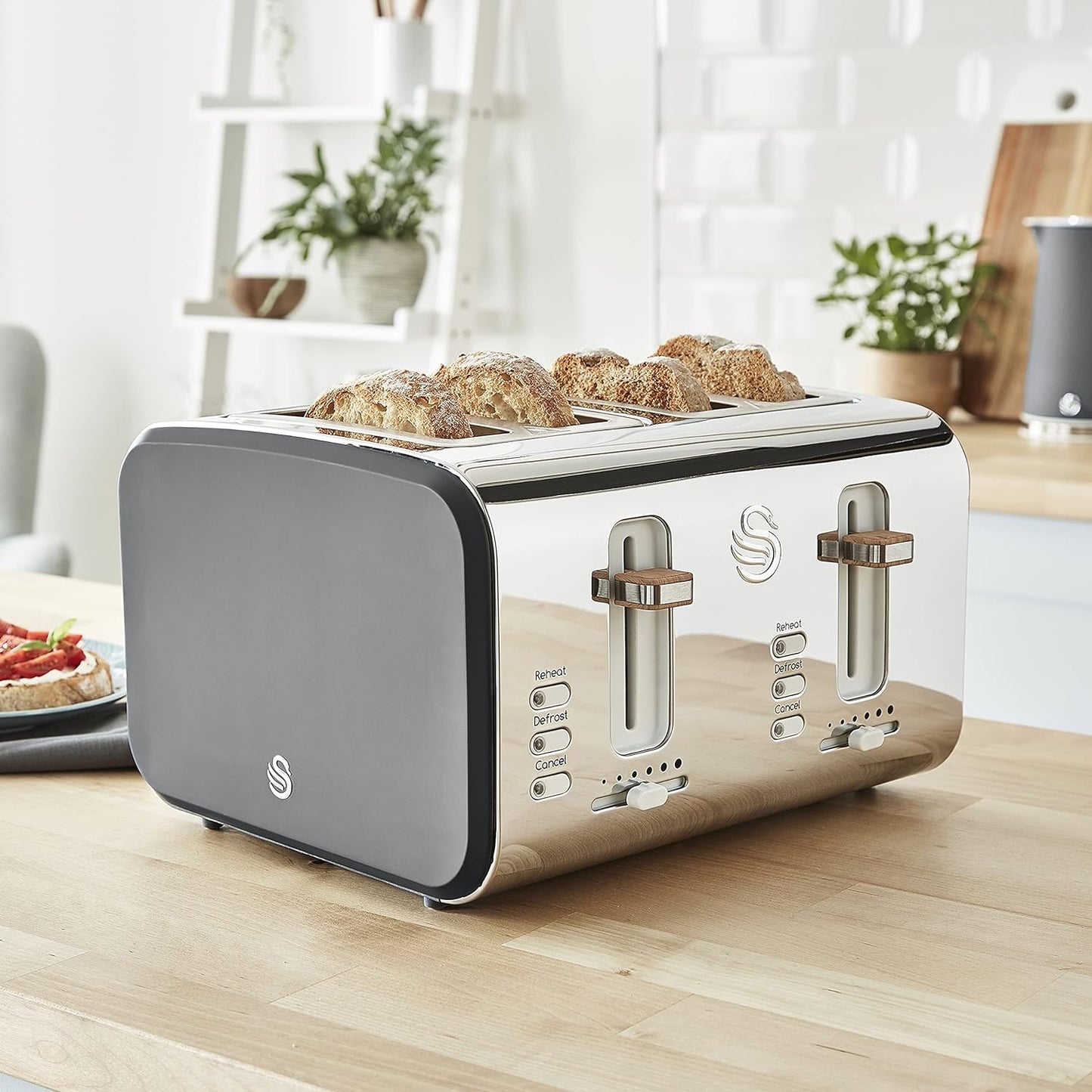 Nordic 4-Slice Toaster - Grey