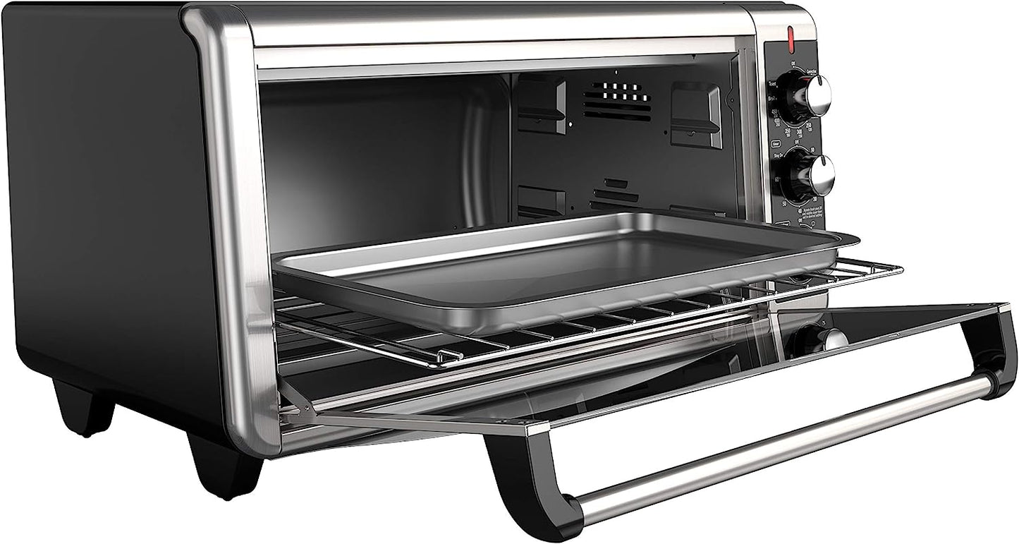 BLACK+DECKER 1500 W 8-Slice Stainless Steel Toaster Oven with Broiler