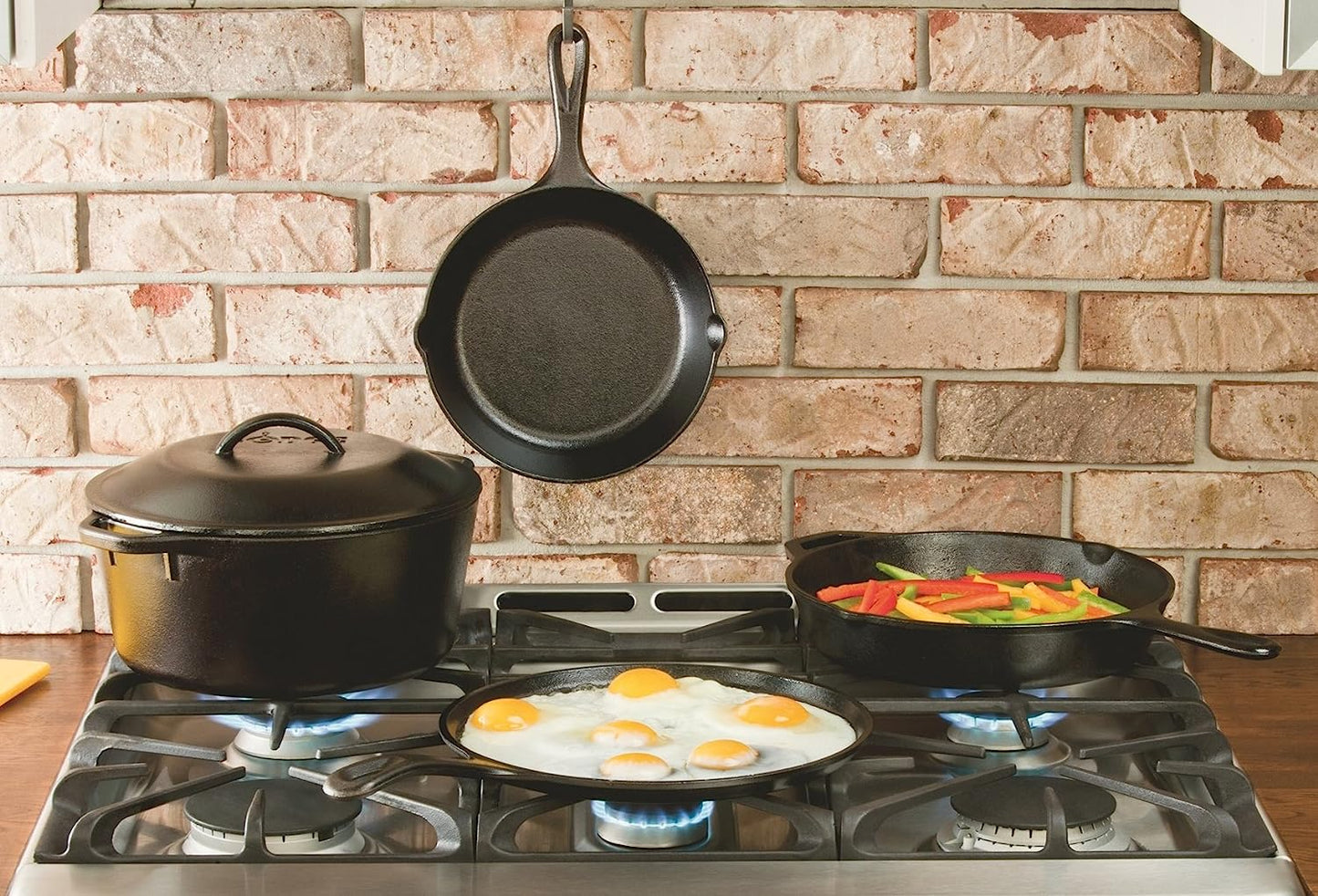 Lodge Double Play 16.75 in. Black Cast Iron Reversible Stovetop Griddle