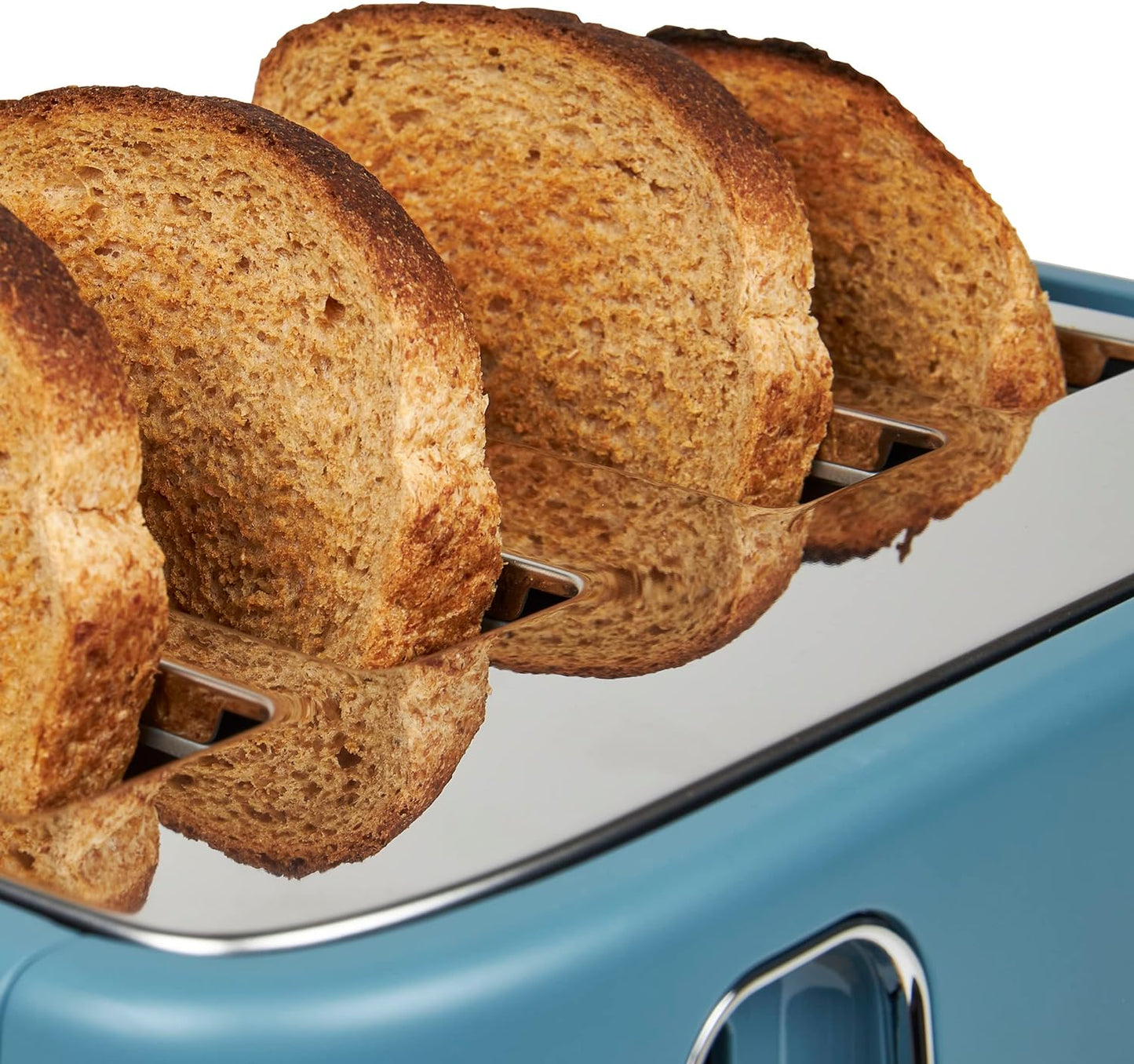 HADEN Dorchester 1600-Watt 4-Slices of Bread Stone Blue Wide Slot Toaster