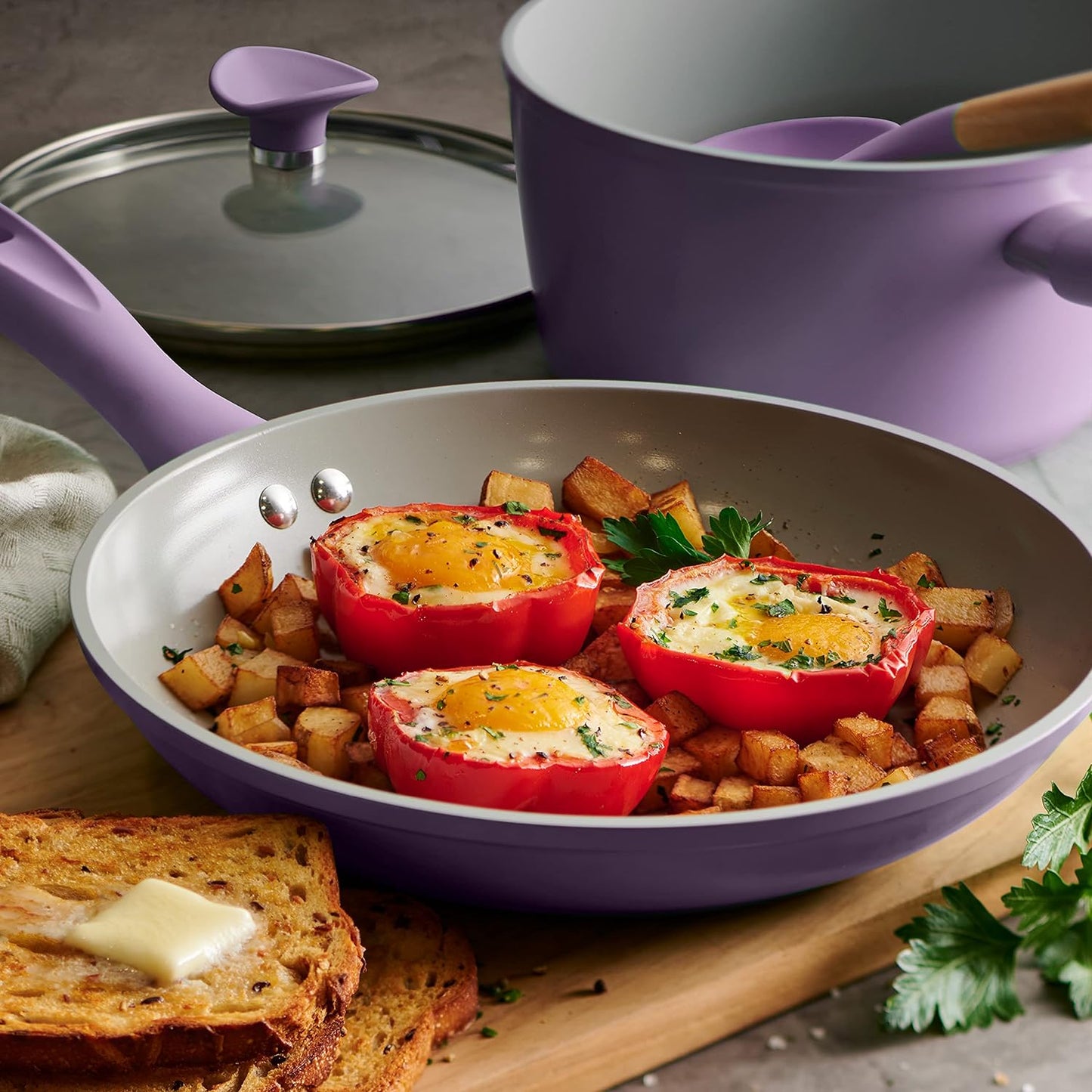 Tramontina 14-Piece Ceramic Cookware Set in Purple