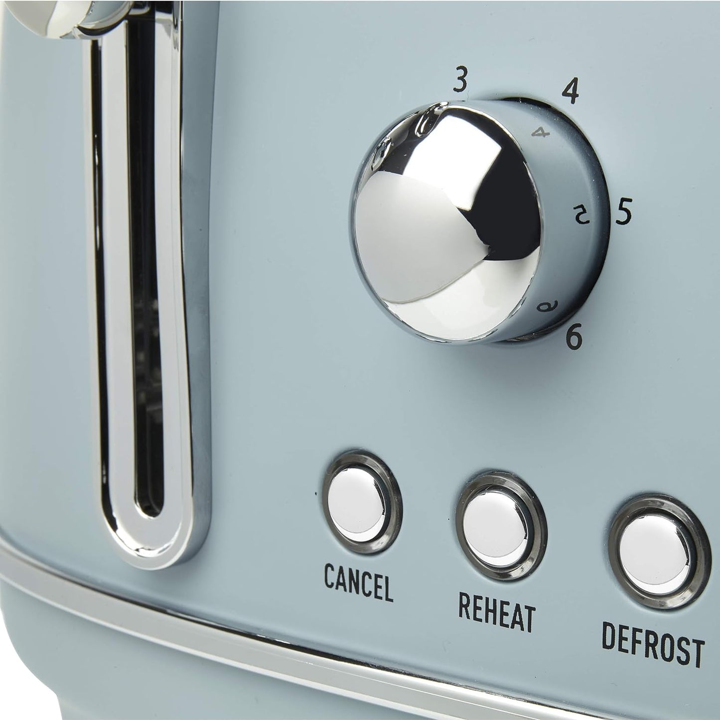 HADEN Highclere 4-Slice, Wide Slot Pool Blue Retro Toaster with Removable Crumb Tray and Adjustable Settings