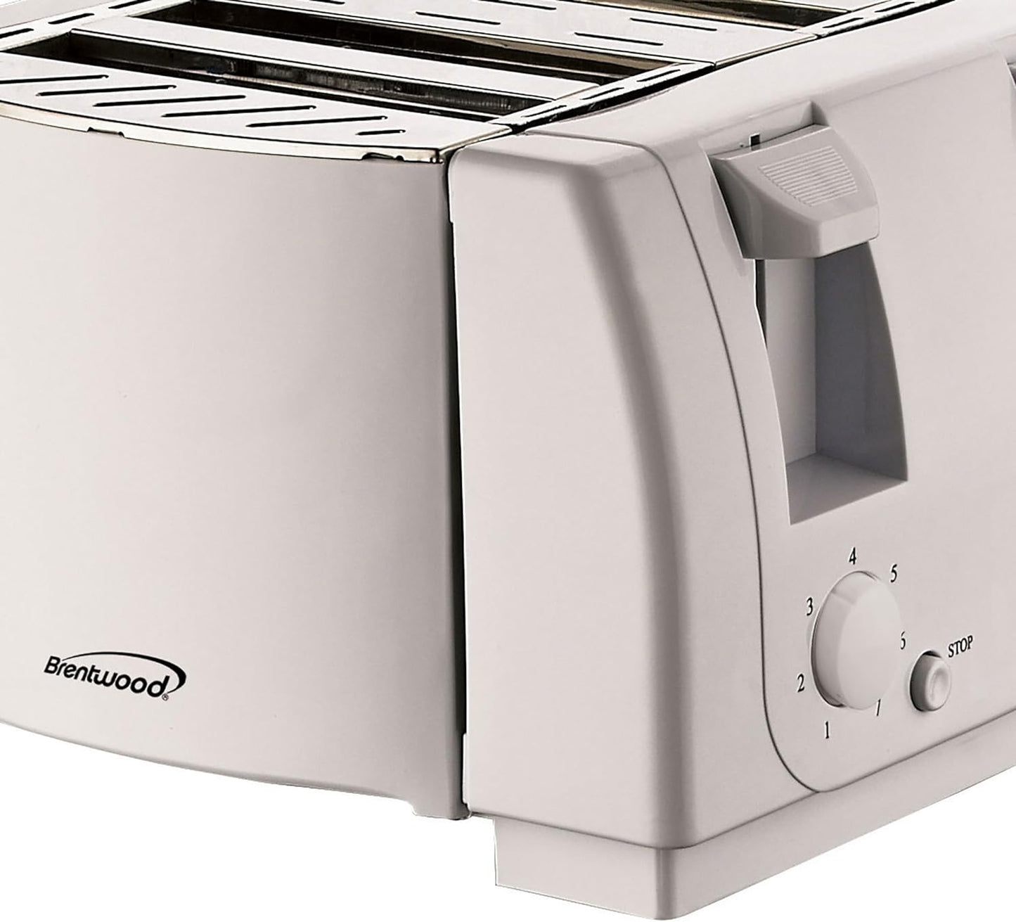 Brentwood Appliances 4-Slice White Toaster with Cool-Touch Exterior