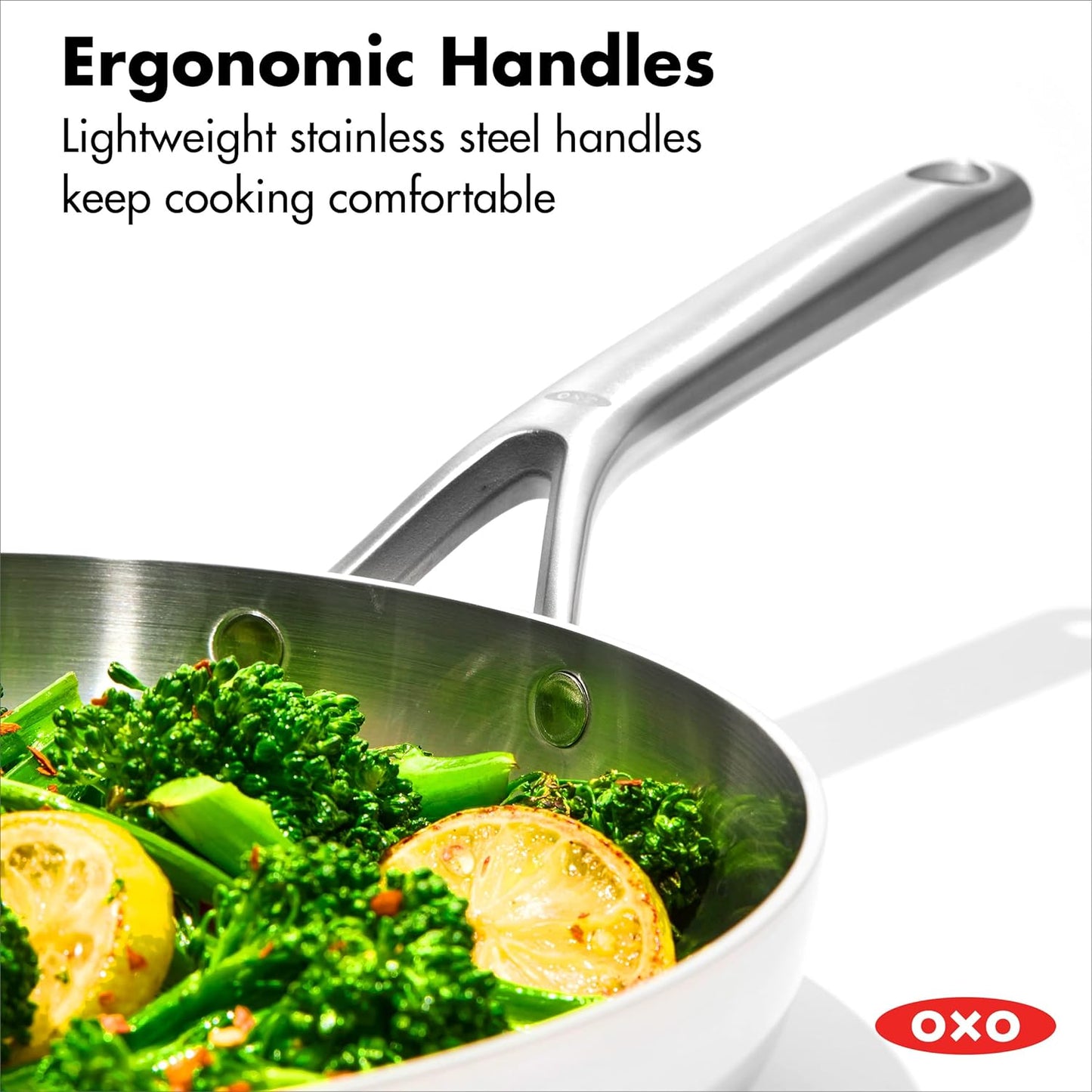 OXO 12 in. Stainless Steel Tri-Ply Mira Series Frying Pan