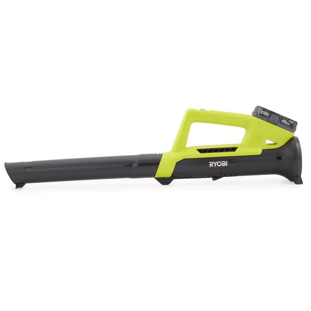 RYOBI ONE+ 18V 90 MPH 200 CFM Cordless Battery Leaf Blower/Sweeper with 2.0 Ah Battery and Charger