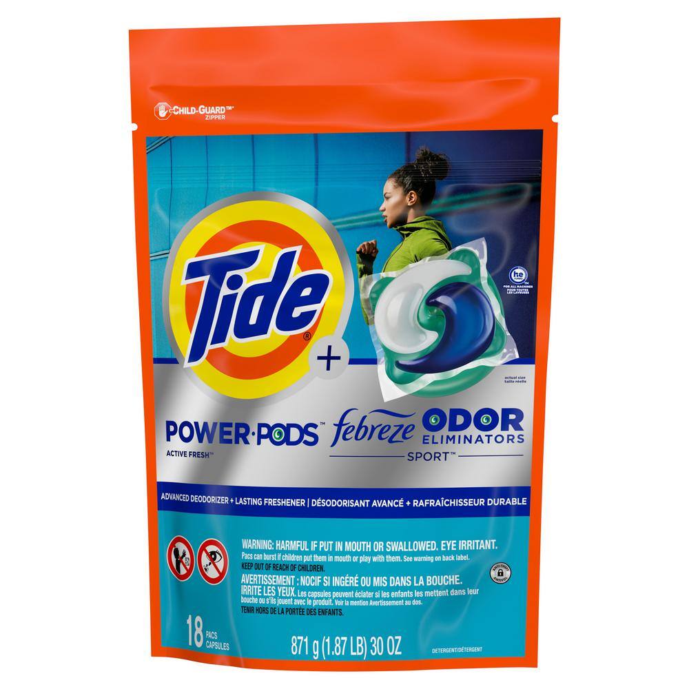 Tide Febreze Sport Power Pods Febreze Freshness Scent Laundry Detergent Pods (18-Count)