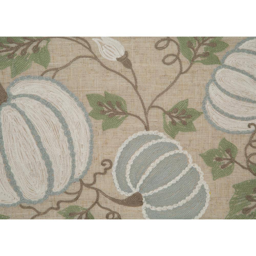 Manor Luxe 12 in. x 20 in. Harvest Pumpkins And Vines Crewel Embroidered Fall Pillow