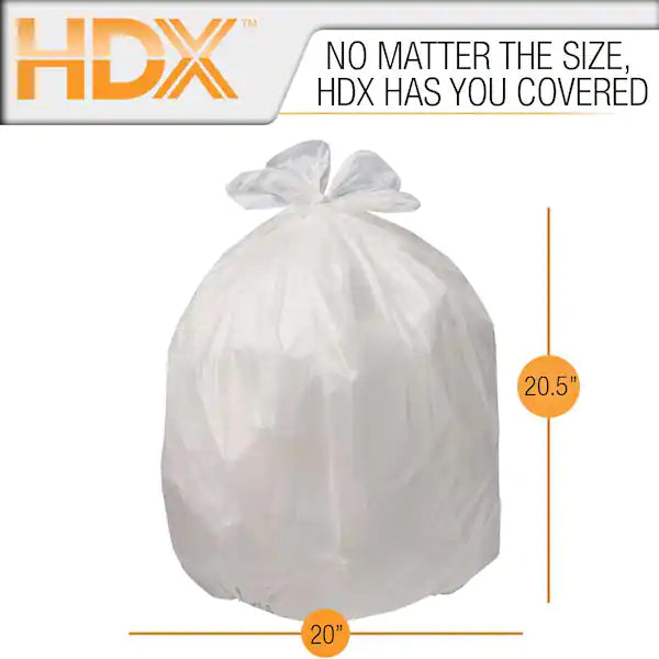 HDX 8 Gal. White Medium Trash Bag (50-Count)