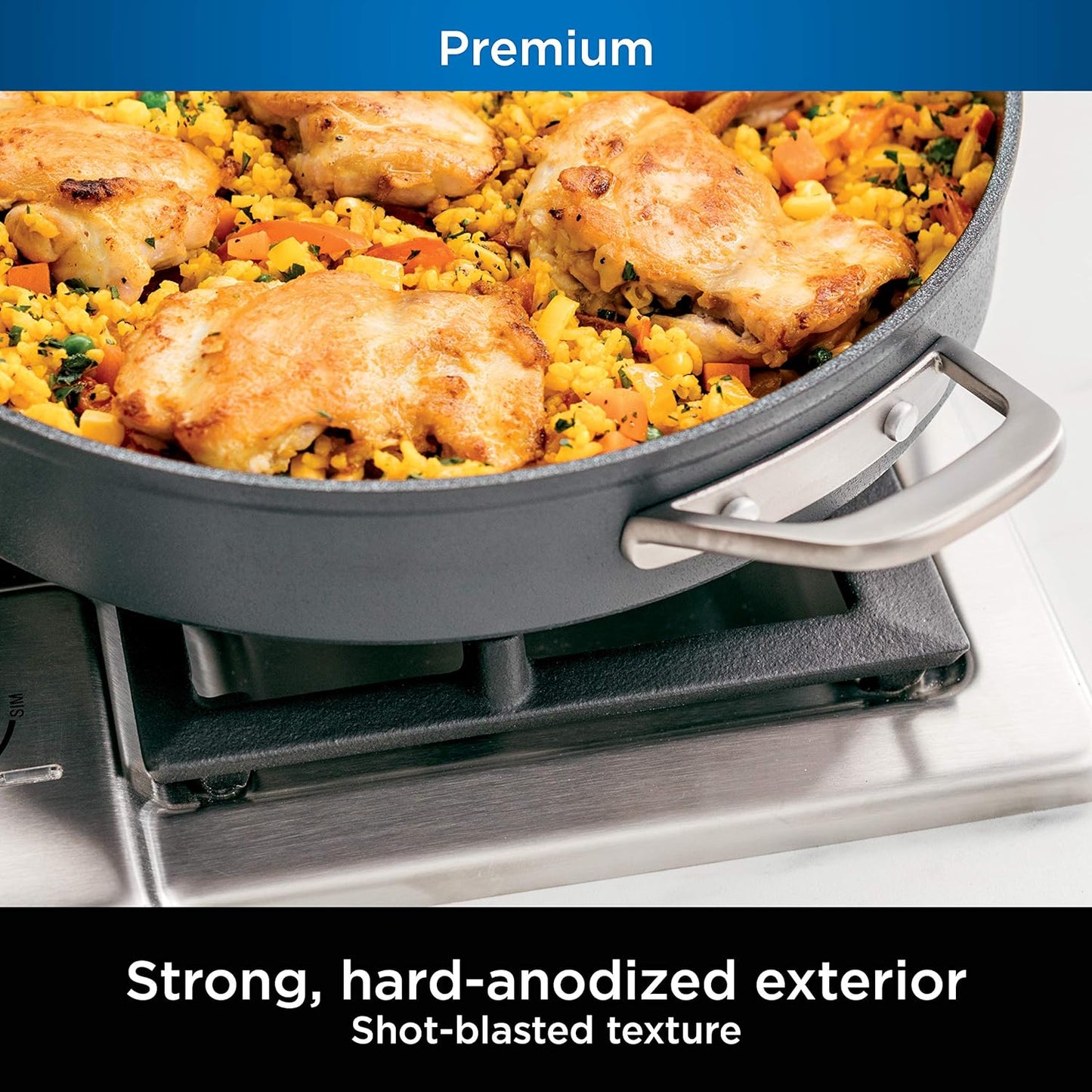 NINJA Premium 4-qt. Stainless Steel Nonstick Saute Pan with Glass Lid