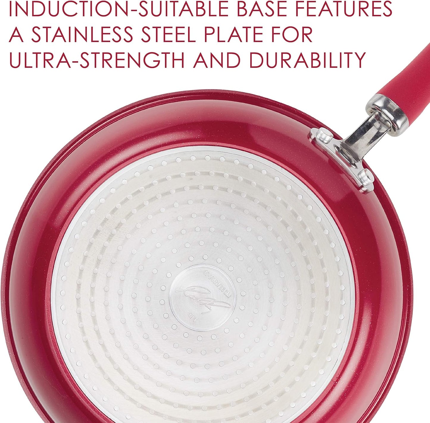 Rachael Ray 3 qt. Create Delicious Aluminum Nonstick Steam Set, Red Shimmer