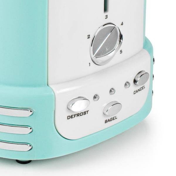 Nostalgia Retro 900 W 2-Slice Aqua Wide Slot Bagel Toaster