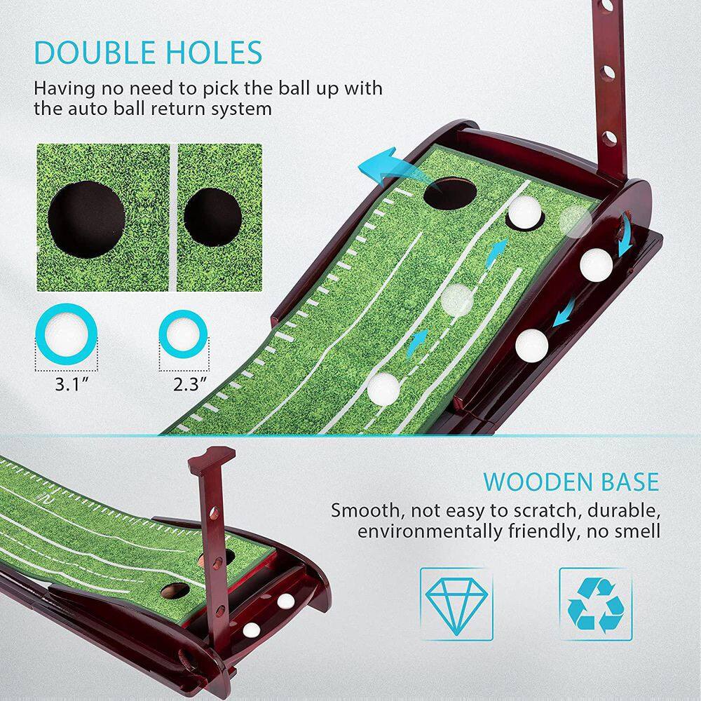 VIVOHOME 11.8 in. x 119.6 in. Indoor Golf Putting Mat with Automatic Ball Return