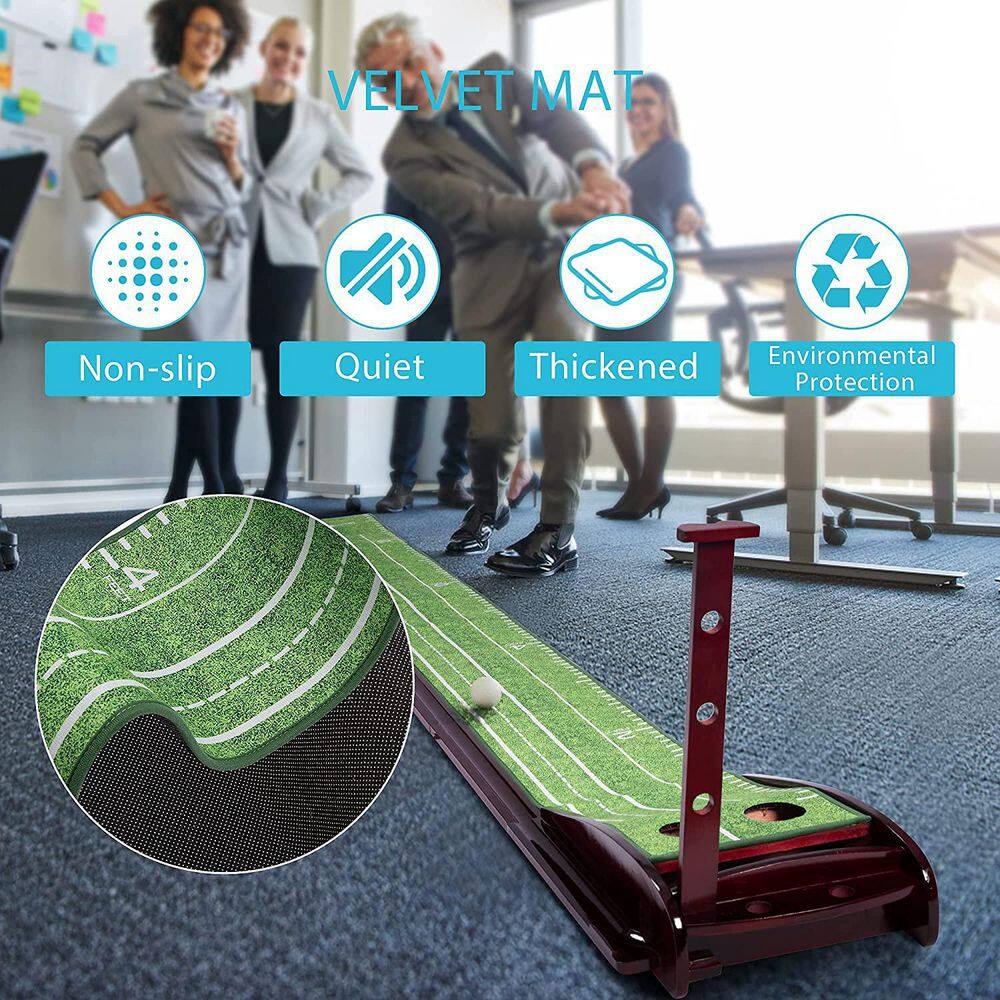 VIVOHOME 11.8 in. x 119.6 in. Indoor Golf Putting Mat with Automatic Ball Return