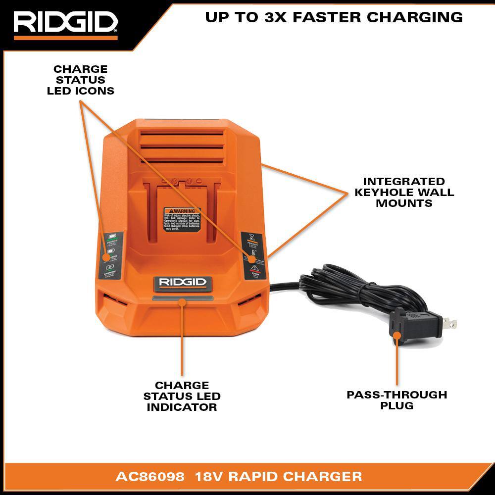 RIDGID 18V Rapid Charger