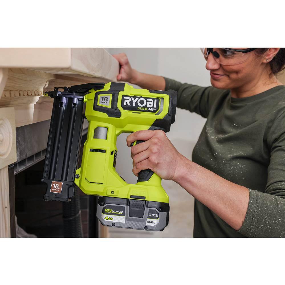 RYOBI ONE+ HP 18V 18-Gauge Brushless Cordless AirStrike Brad Nailer (Tool Only)