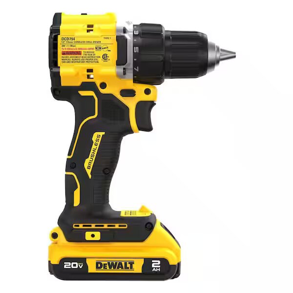 DEWALT  ATOMIC 20-Volt Lithium-Ion Cordless Compact 1/2 in. Drill/Driver Kit with 2.0Ah Battery, Charger and Bag