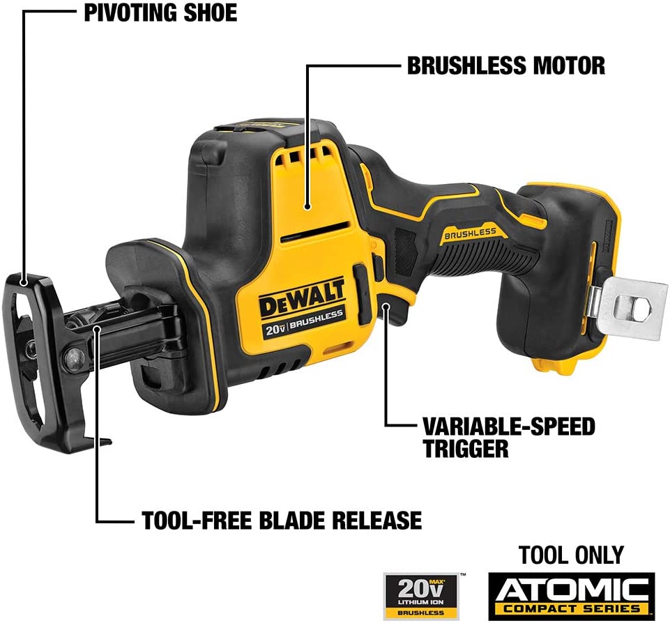 DEWALT  ATOMIC 20V MAX Cordless Brushless Compact Reciprocating Saw (Tool Only)