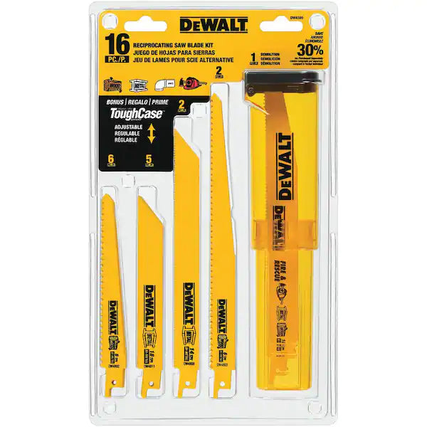 DEWALT  Bi-Metal Reciprocating Saw Blade Set with Case (16-Piece)