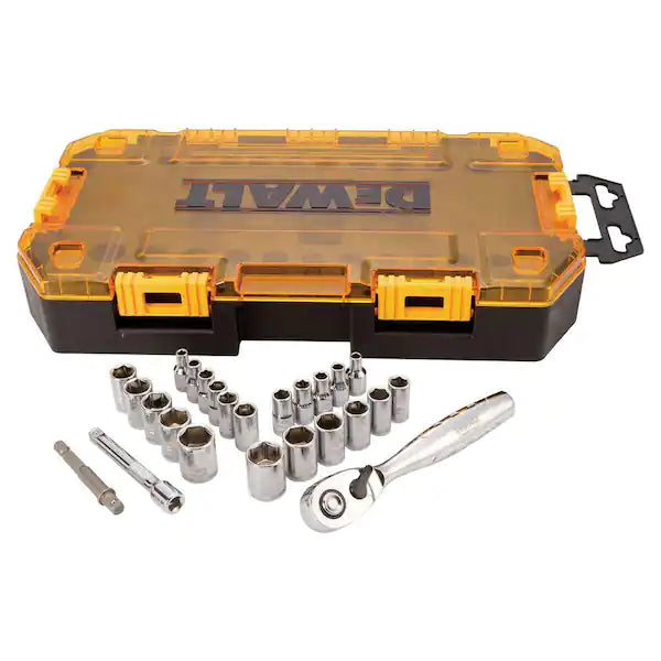 DEWALT  1/4 in. Drive SAE and Metric Ratchet and Socket Set (25-Piece)