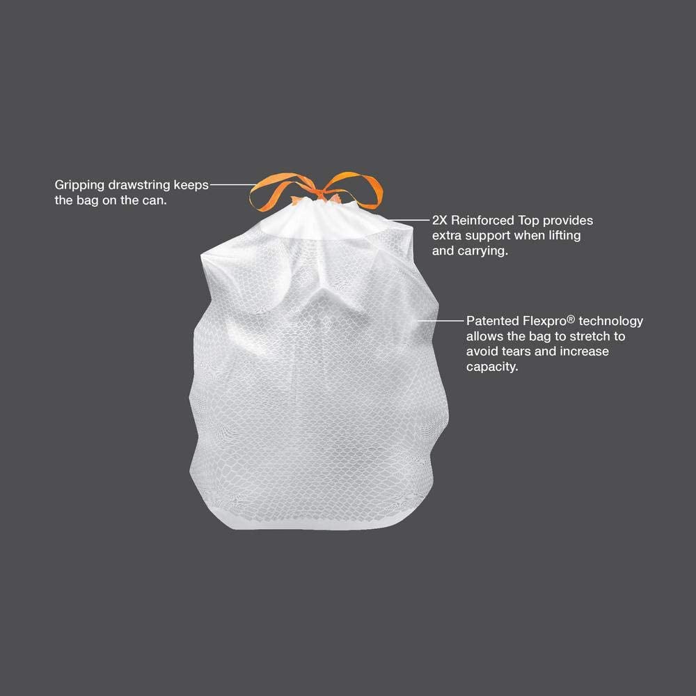 HDX 13 Gal. FLEX White Drawstring Kitchen Trash Bags (150 Count)