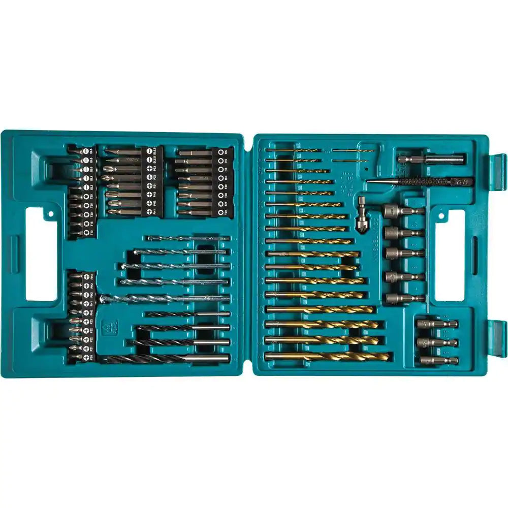 Makita  Metal, Wood, Masonry, Straight Shank Metric Drill and Screw Bit Set (75-Piece)