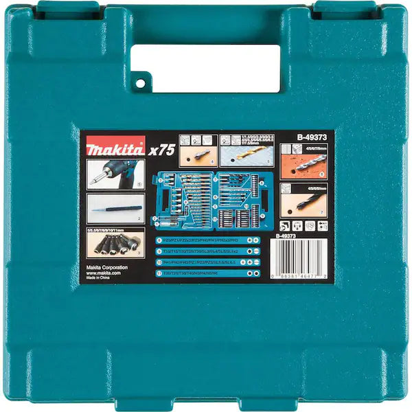 Makita  Metal, Wood, Masonry, Straight Shank Metric Drill and Screw Bit Set (75-Piece)