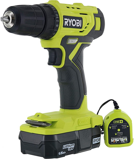 RYOBI ONE+ 18V Cordless 3/8 in. Drill/Driver Kit with 1.5 Ah Battery and Charger