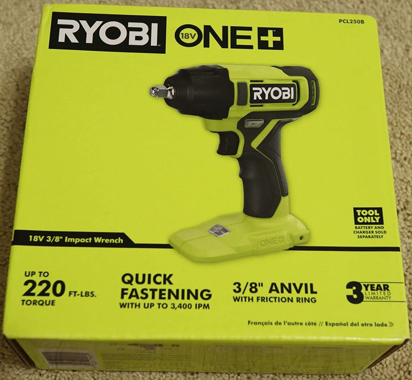 RYOBI ONE+ 18V Cordless 3/8 in. Impact Wrench (Tool Only)