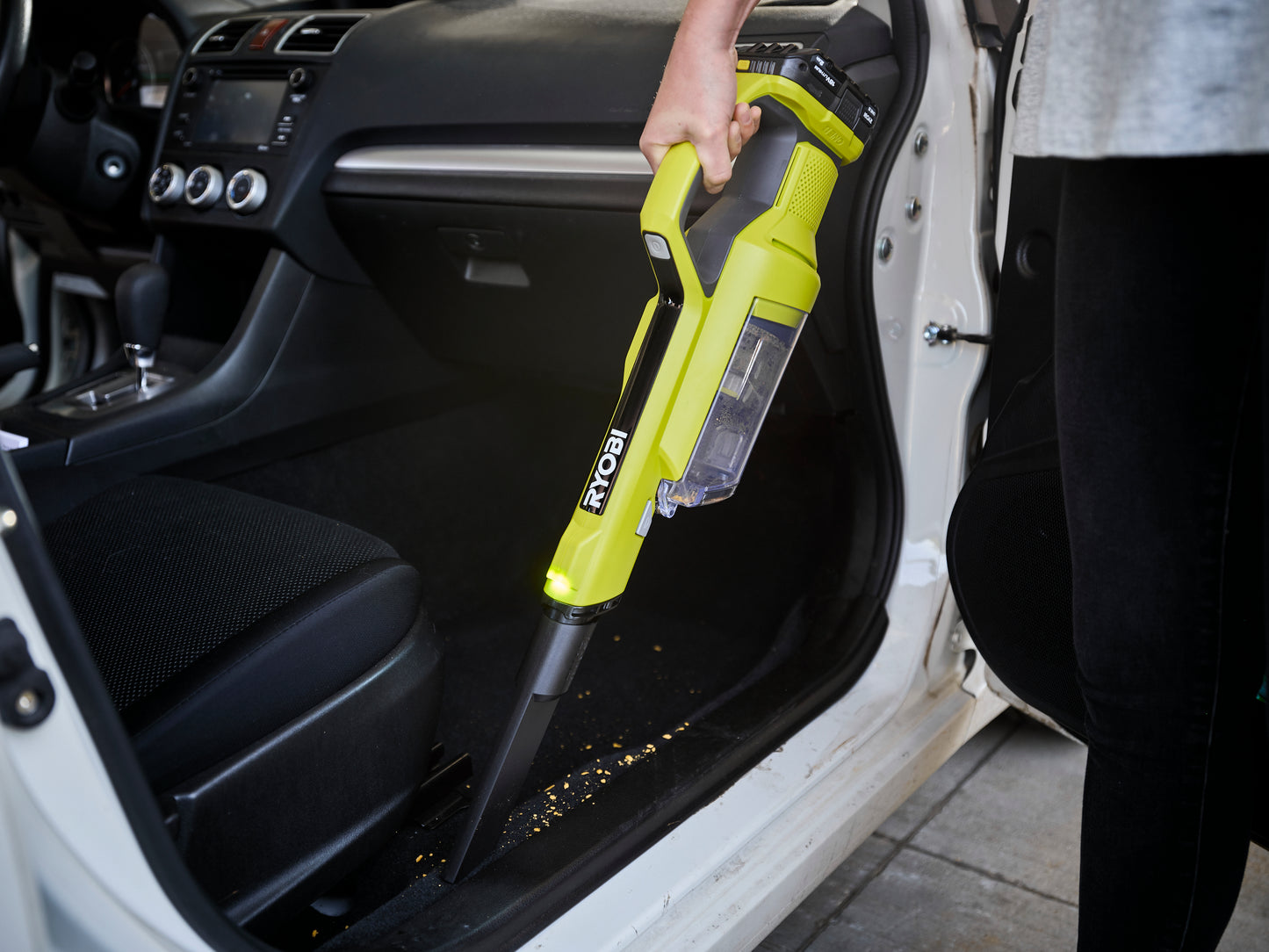 RYOBI ONE+ 18V Cordless Hand Vacuum with Powered Brush Kit with 2.0 Ah Battery and Charger