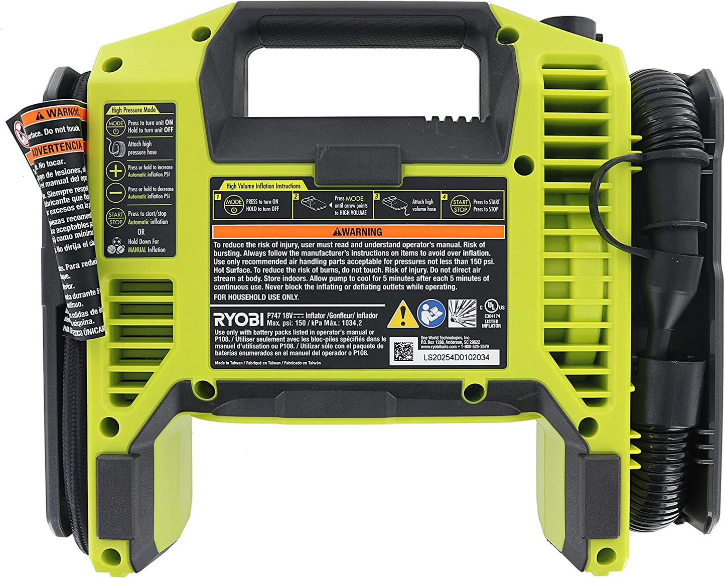 RYOBI ONE+ 18V Dual Function Inflator/Deflator (Tool Only)