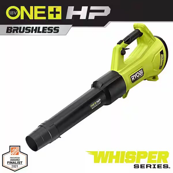 RYOBI  ONE+ HP 18V Brushless Whisper Series 130 MPH 450 CFM Cordless Battery Leaf Blower (Tool Only)