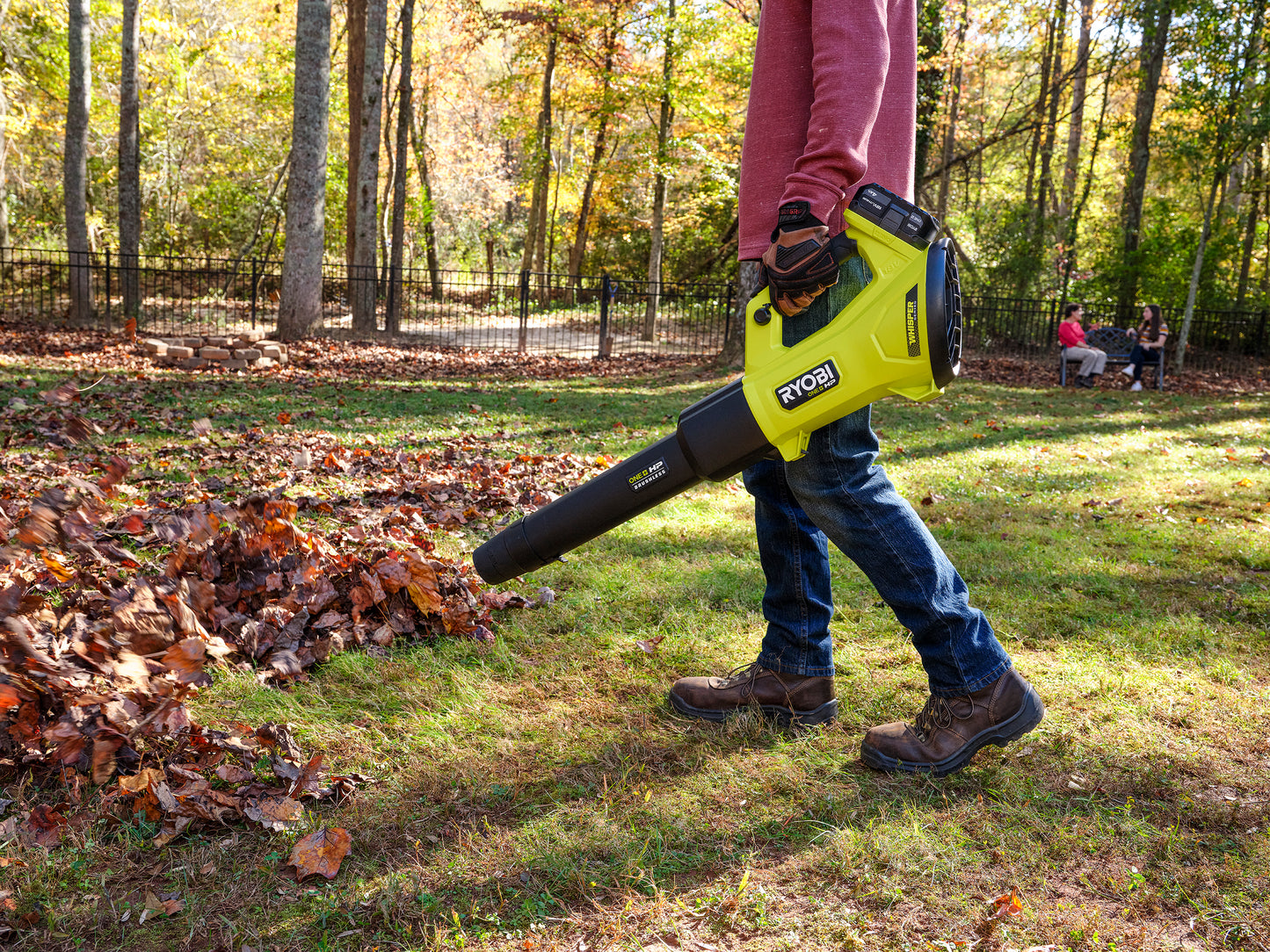 RYOBI  ONE+ HP 18V Brushless Whisper Series 130 MPH 450 CFM Cordless Battery Leaf Blower (Tool Only)