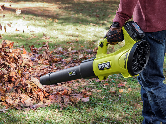 RYOBI  ONE+ HP 18V Brushless Whisper Series 130 MPH 450 CFM Cordless Battery Leaf Blower (Tool Only)