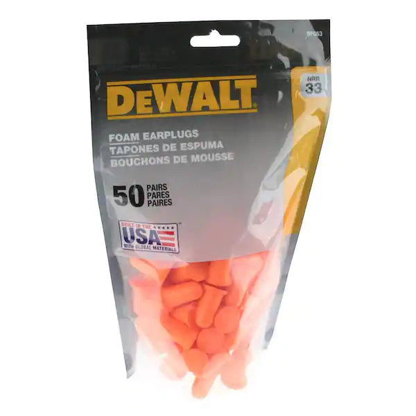 DEWALT  Orange Foam Disposable Earplugs (50-Pack)