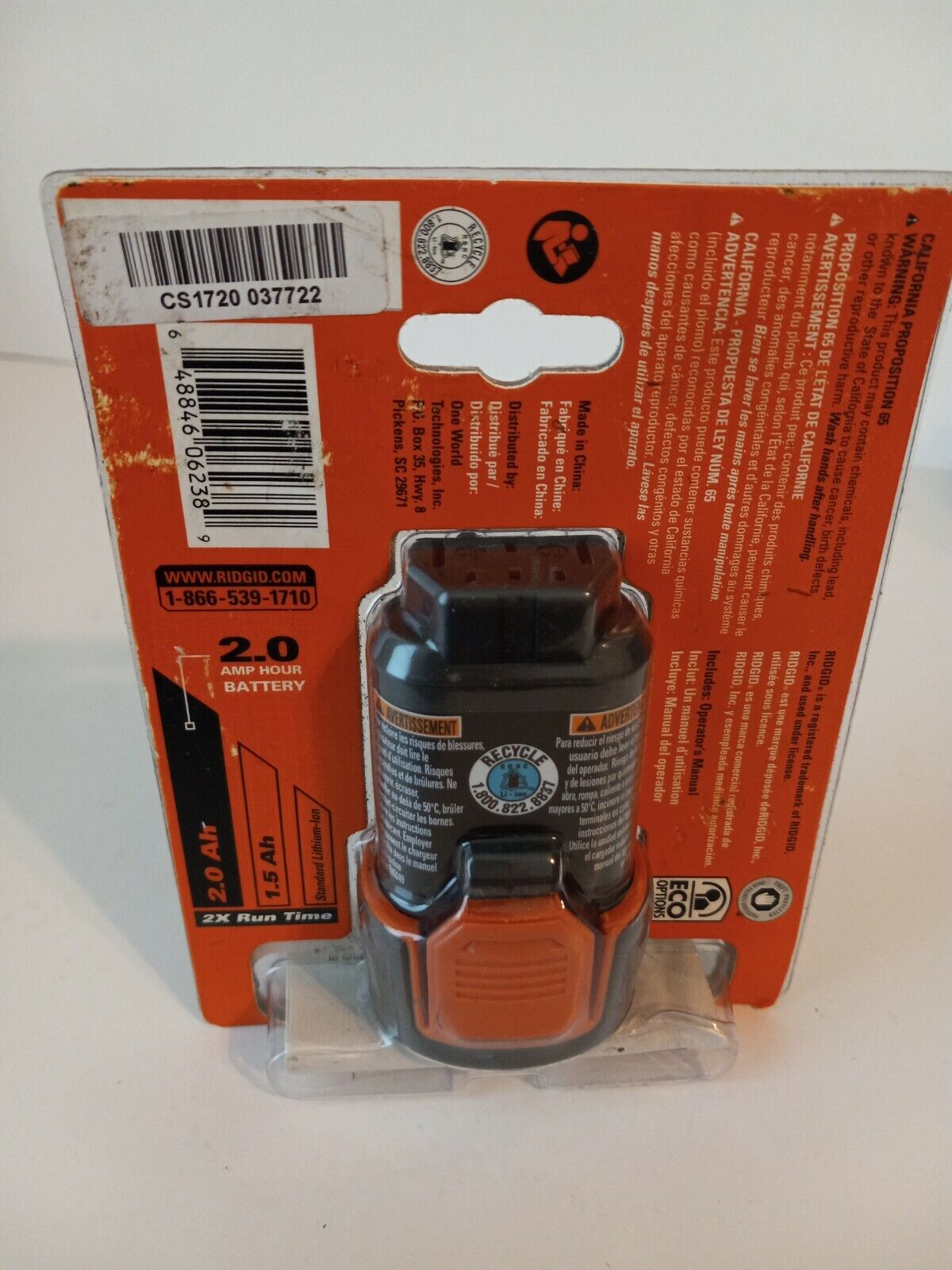 RIDGID 12-Volt 2.0 Ah Lithium-Ion Battery Pack