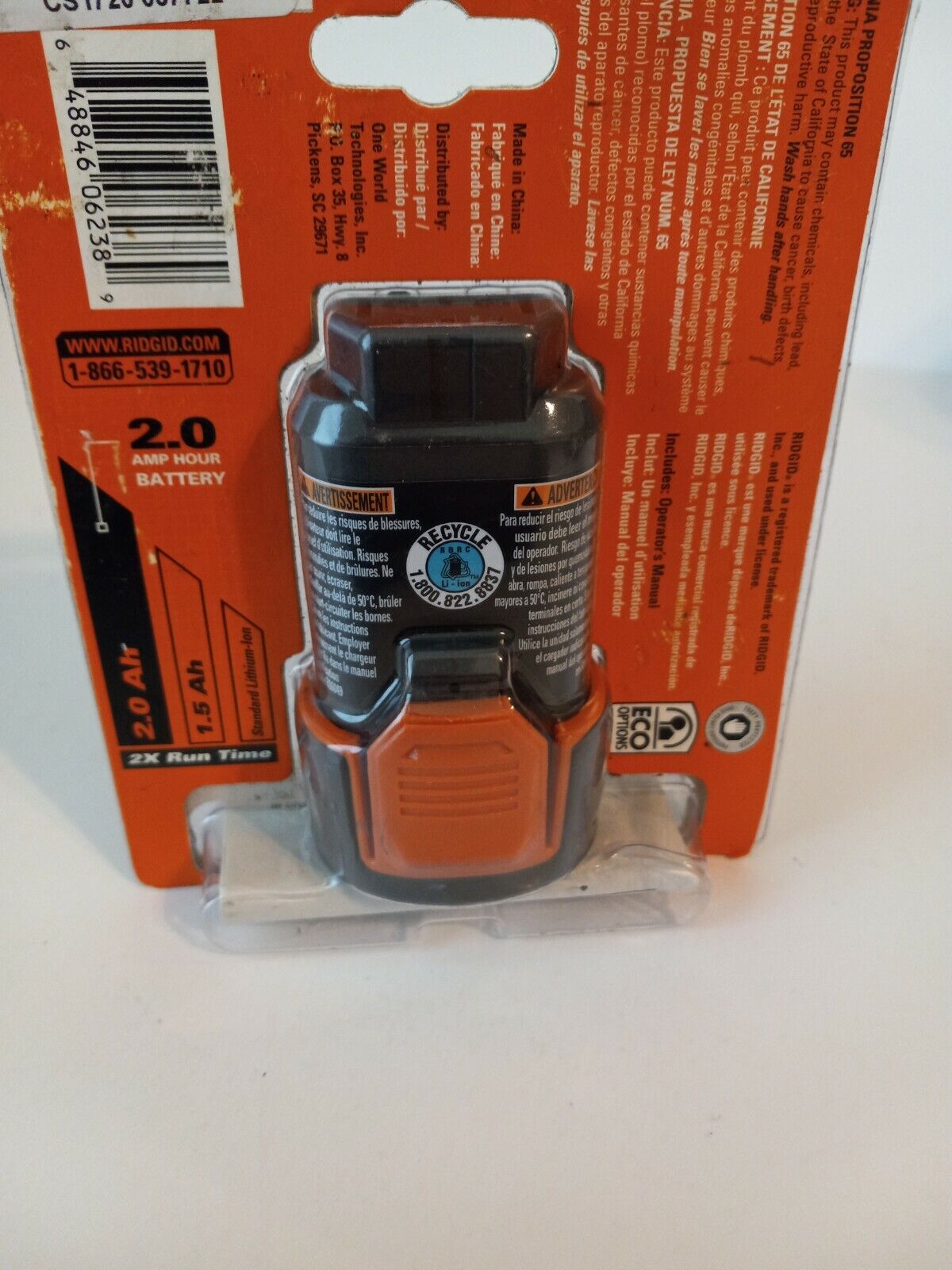 RIDGID 12-Volt 2.0 Ah Lithium-Ion Battery Pack